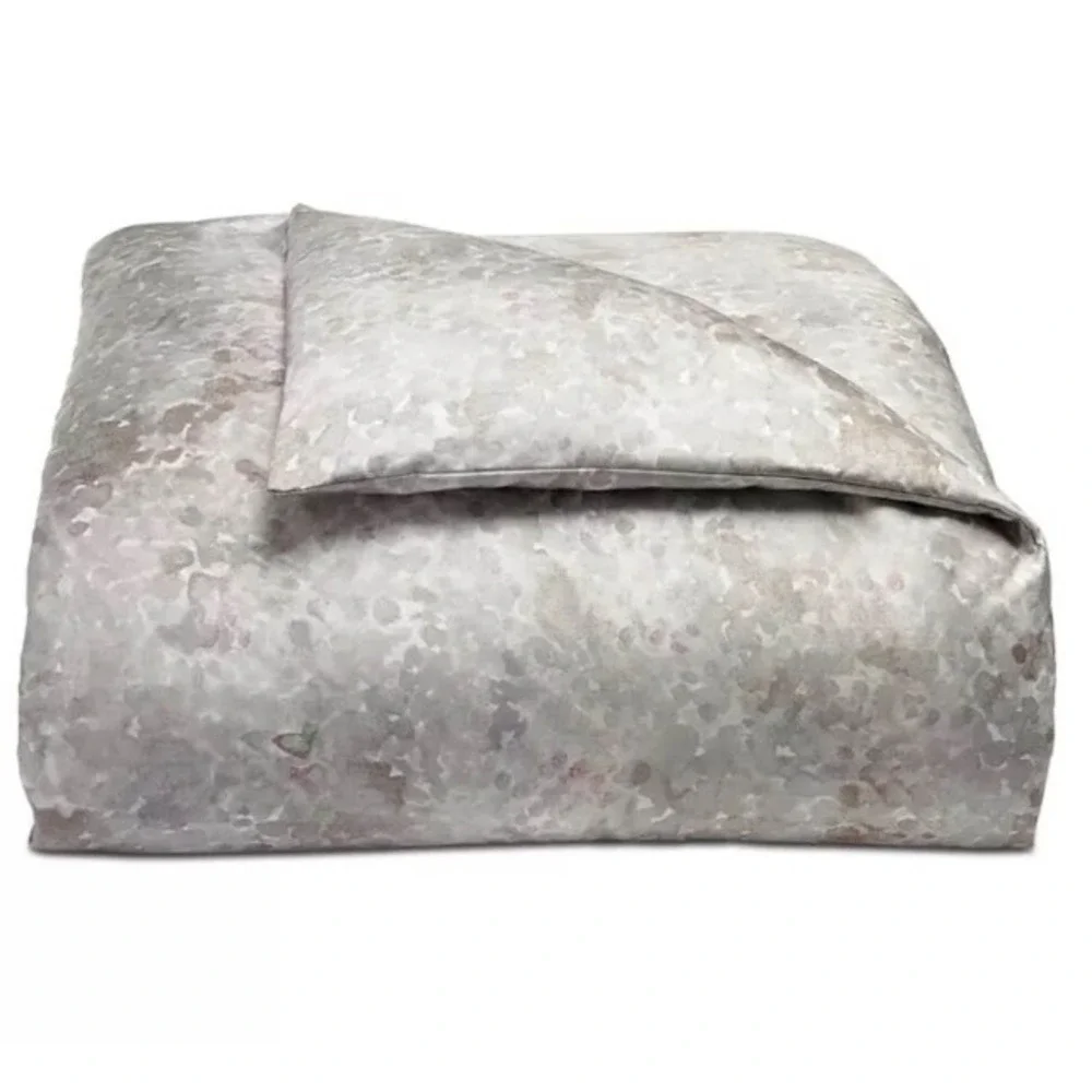 Hotel Collection King Duvet Cover Gray Beige Speckled Abstract Pattern